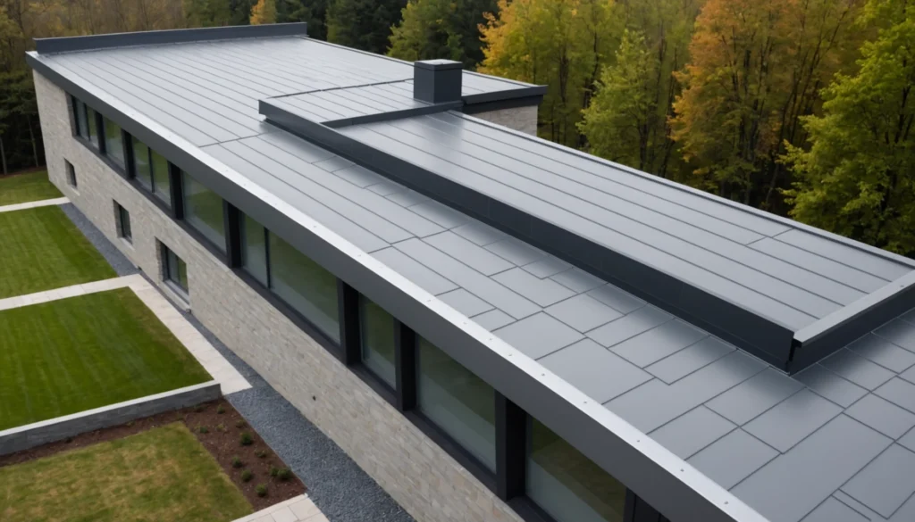 chéneau zinc contre mur