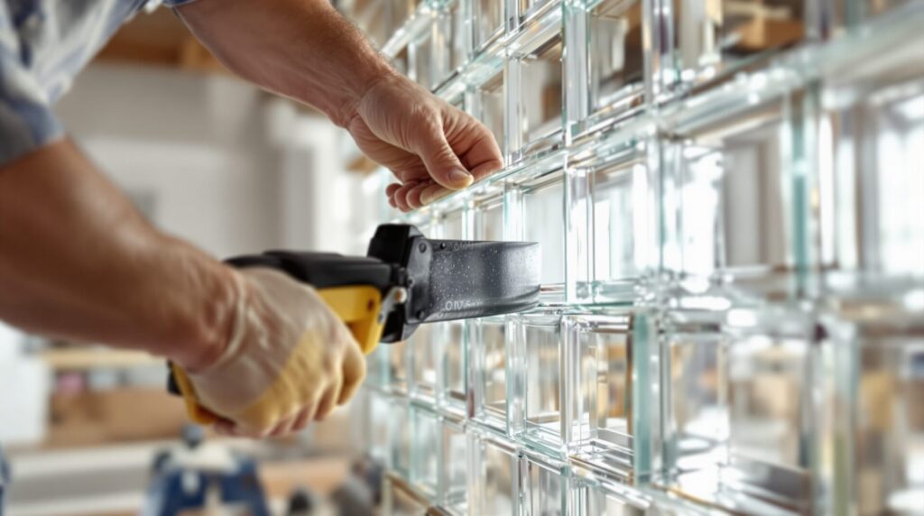 mur en brique de verre